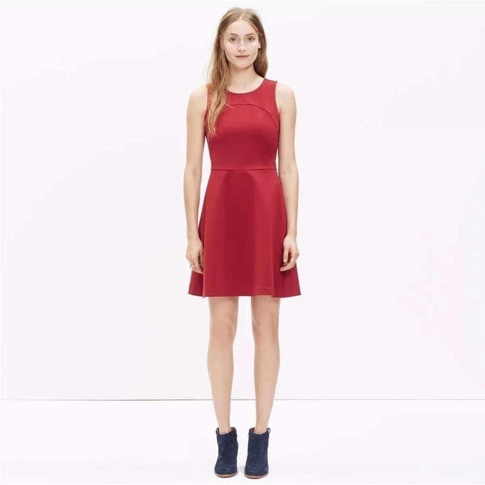 Dark red Madewell midi dress